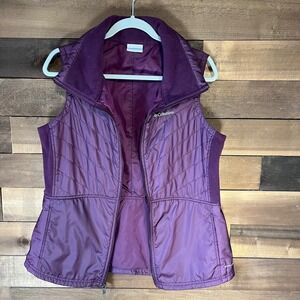 Columbia EUC Women's Purple Quilted Fleece Lined Vest Omni Shield Size Large